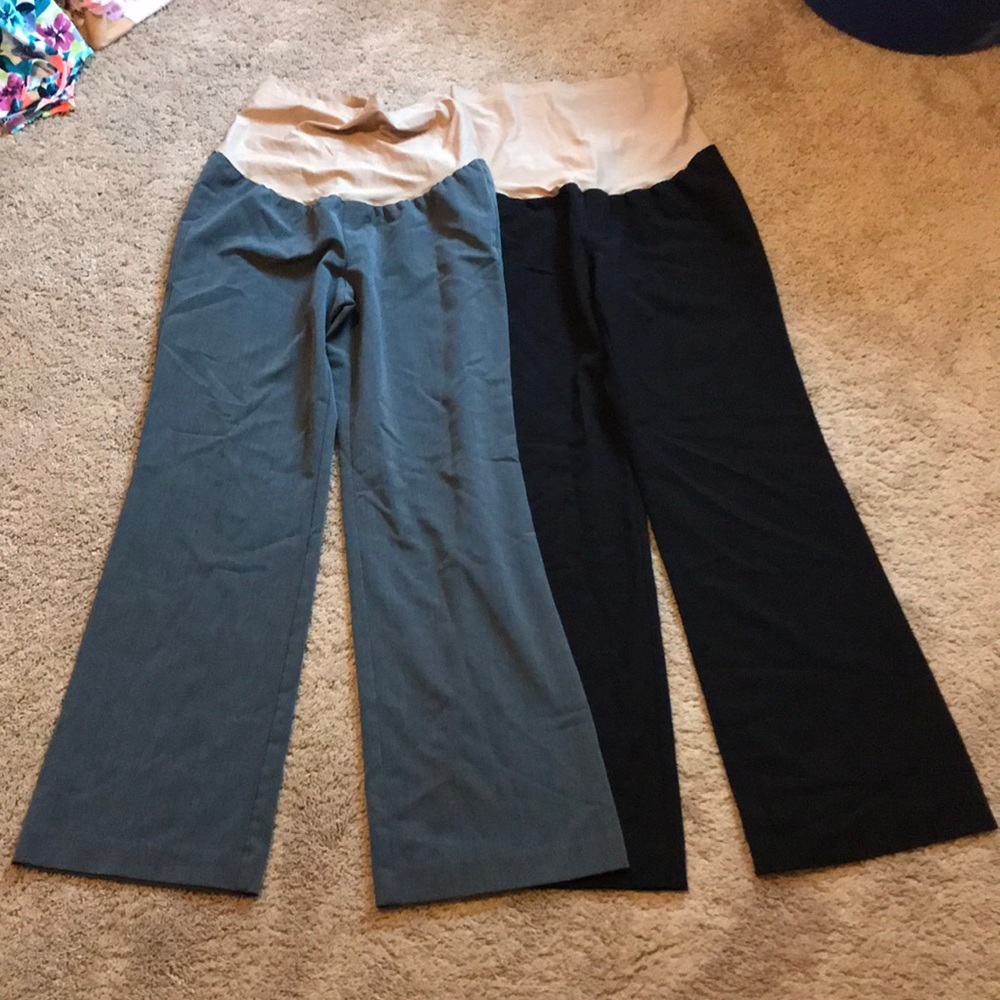 2 pairs maternity dress pants